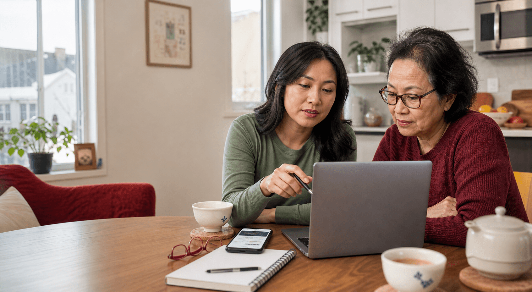 Người Việt tại Canada cùng xem thông tin quyền lợi trên máy tính